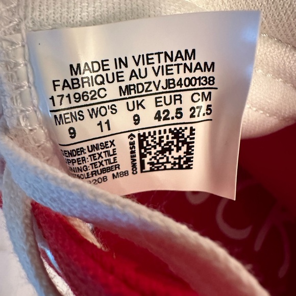 Women’s converse Not A Chuck red sneakers W size 11 M size 9 high tops - Picture 7 of 7